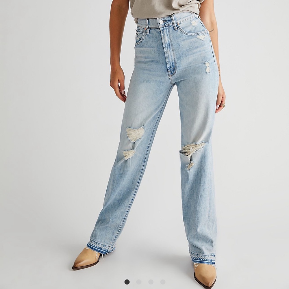 MOTHER denim High Waisted Tunnel Vision Sneaks Jeans
